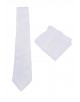 CRP-350 Cravate blanche avec pochette - 7 cm