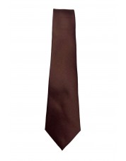 CRP-354 Cravate marron avec pochette - 7 cm