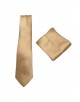 CRP-360 Cravate beige avec pochette - 7 cm