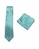 CRP-361 Cravate vert d'eau avec pochette - 7 cm