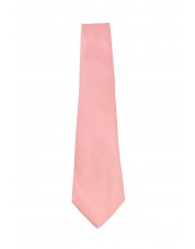 CRP-363 Cravate rose poudré avec pochette - 7 cm