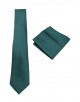 CRP-364 Cravate vert forêt avec pochette - 7 cm