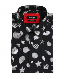 1506367-13 Black CROSTACEI prints sleeveless shirt comfort fit