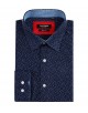 SLIM5045-10 Chemise bleue slim fit motifs LABHY
