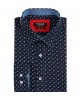 SLIM5046-13 Chemise bleu marine slim fit motifs CERCHIO