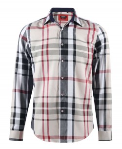 SLIM5030 Slim fit tartan check shirt