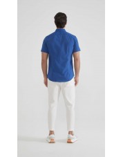 SLIM5301-8 Chemisette bleu roy slim fit