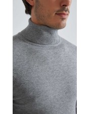 YE-6741-214 Pull col roulé gris
