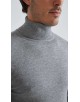 YE-6741-214 Pull col roulé gris