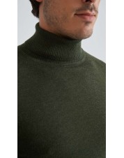 YE-6741-217 Pull col roulé kaki