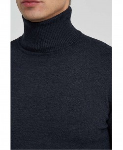 YE-6741-203 Pull col roulé marine vintage