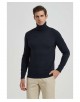 YE-6741-203 Pull col roulé marine vintage