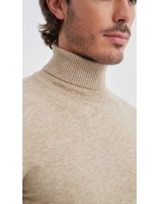 YE-6741-201 Pull col roulé beige