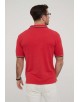 YE-8845-03 Polo rouge col bicolor