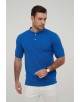 YE-8846-18 Mandarin collar polo in vintage blue