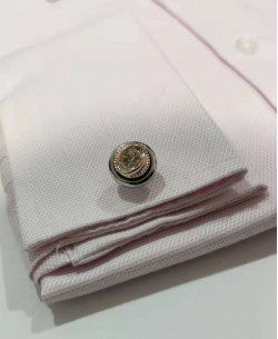 BM-TT6 Round cufflinks for shirts - Silver & golden