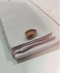 BM-XX9 Oval cufflinks for shirts - Silver & pink