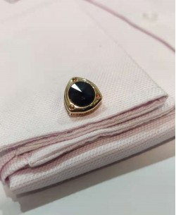 BM-YY3 Oval cufflinks for shirts - Golden & purple