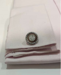 BM-YY9 Round cufflinks for shirts - Silver