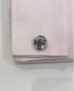 BM-ZZ2 Round cufflinks for shirts - Silver