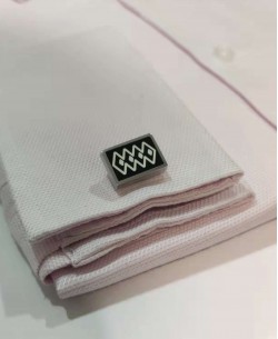 BM-ZZ3 Rectangle cufflinks for shirts - Black & white