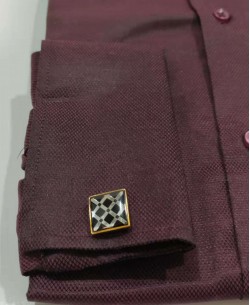 BM-VV1 Round cufflinks for shirts - Golden & black
