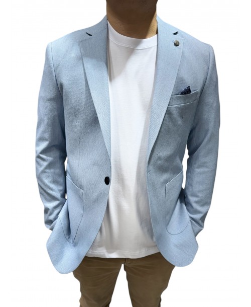 BLZ-011 Blazer à coudières - Bleu clair