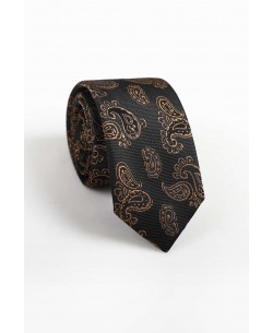 CRHQ-575 Black satin tie 