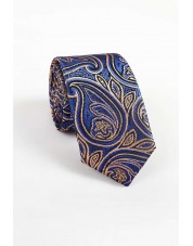CRHQ-590 Cravate bleue à motifs