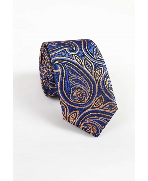 CRHQ-590 Cravate bleue à motifs