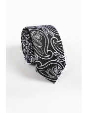CRHQ-594 Cravate noire à motifs