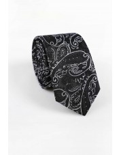 CRHQ-603 Cravate noire à motifs