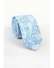 CRHQ-607 Cravate bleu ciel à motifs