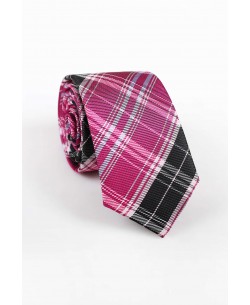 CRHQ-618 Pink checks satin tie 