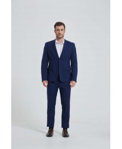 COS-H002 STRETCH 2 pcs fitted suit in navy blue (T46 to T58)