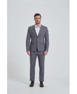 COS-H003 STRETCH 2 pcs fitted suit in grey (T46 to T58)