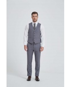 VEST020-3 Grey waistcoat slim fit