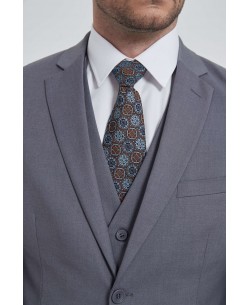 COS-S003 STRETCH 3 pcs fitted suit in grey (T46 to T58)