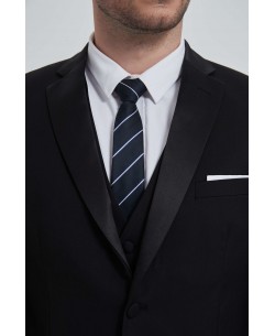COS-S061 STRETCH 3 pcs fitted suit in black (T46 to T58)