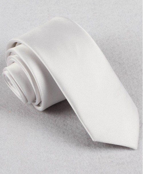 CRHQ-02 Cravate fine blanche