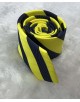 CRHQ-59 Cravate à rayures jaunes & bleues marines