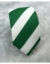 CRHQ-61 Cravate à rayures vertes & blanches