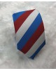 CRHQ-62 Cravate à rayures bleues, blanches & rouges