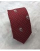 CRHQ-64 Cravate rouge bordeaux à motifs SKULL