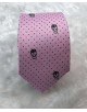 CRHQ-66 Cravate rose à motifs SKULL