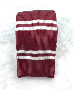 CR-04A Red/white knitted tie