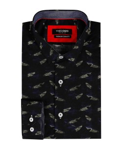 ENZO-106-36 STRETCH digital prints shirt slim fit