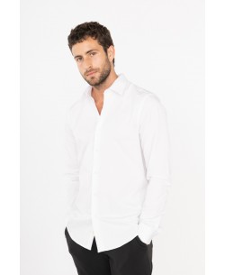 ENZO-032-4 White slim fit cotton shirt
