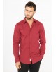 ENZO-043-73 Chemise slim fit STRETCH rouge bordeaux