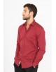 ENZO-043-73 Chemise slim fit STRETCH rouge bordeaux